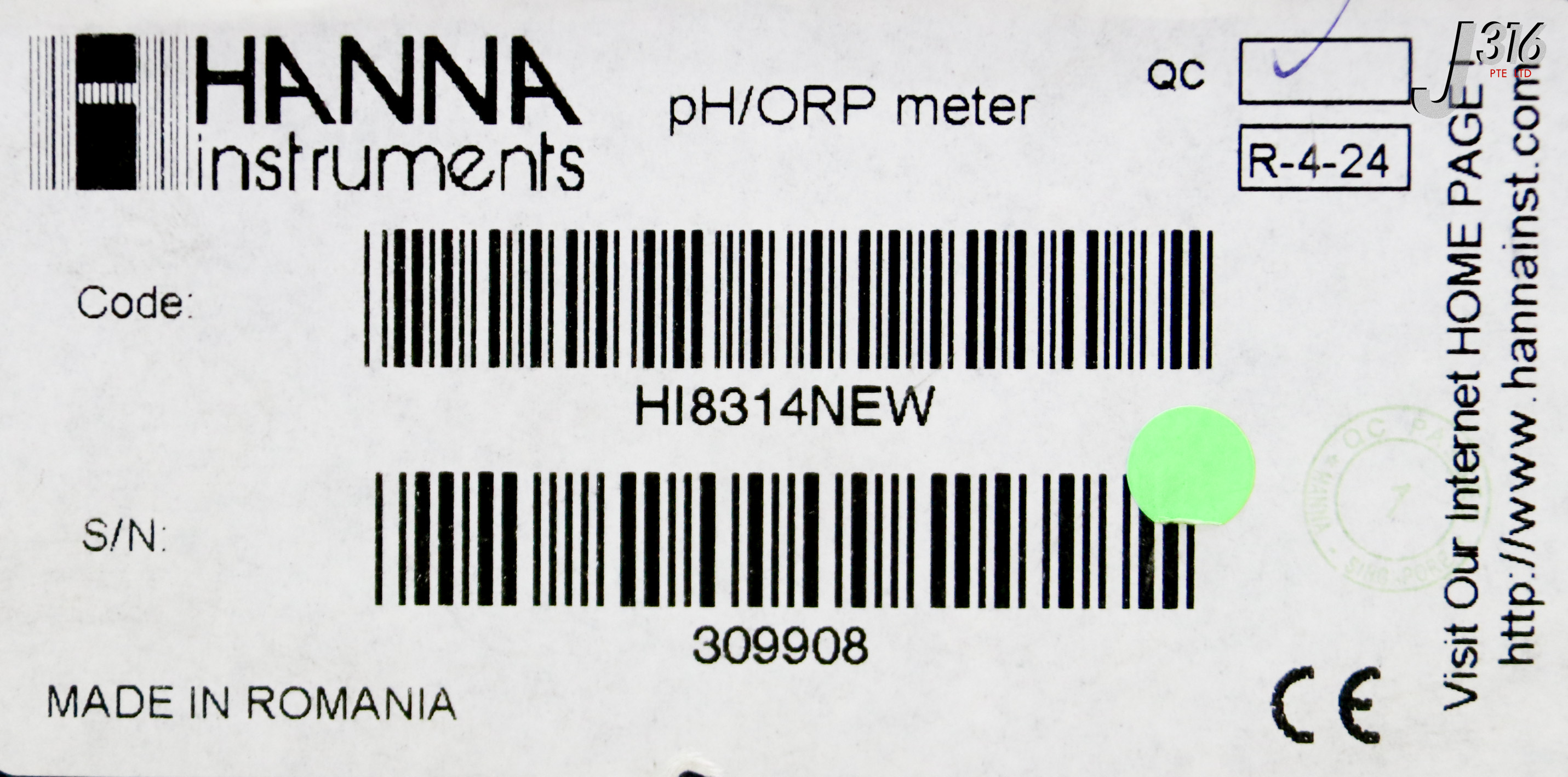 のん 37354 HANNA PORTABLE pH/mV/ C METER (NEW) HI 8314 | eBay Australia